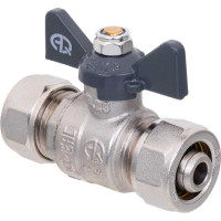 Шаровой кран для МП труб AQUALINK 20x20 B бабочка 873