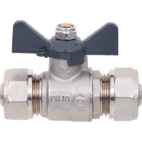 Шаровой кран для МП труб AQUALINK 20x20 B бабочка 873