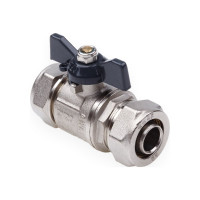 Шаровой кран AQUALINK для МП труб 16x16 B бабочка 00872