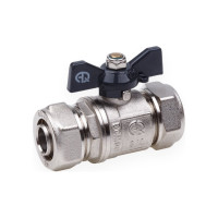 Шаровой кран AQUALINK для МП труб 16x16 B бабочка 00872