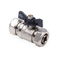 Шаровой кран AQUALINK для МП труб 16x16 B бабочка 00872