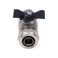 Шаровой кран AQUALINK для МП труб 16x16 B бабочка 00872