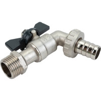 Шаровой кран AQUALINK водоразборный под шланг 1/2 W h B бабочка 01489