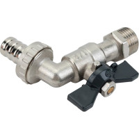 Шаровой кран AQUALINK водоразборный под шланг 1/2 W h B бабочка 01489