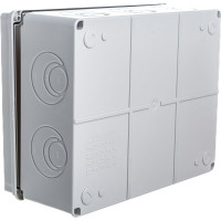 Распаечная коробка IEK КМ41272 для открытой проводки, 240x195x90мм, IP55, RAL 7035, кабельные вводы UKO10-240-195-090-K41-55