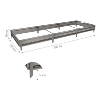 Готовая грядка Delta-Park GL 1х3 м, серебристая 30010_GL13Zn
