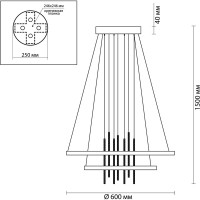 Подвесной светильник ODEON LIGHT, металл стекло LED 63W MONICA 3901/63L
