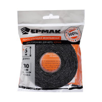 Монтажная 2-х сторонняя клеящая лента ЕРМАК для АВТО, 30 мм x 5 м, черная 472-020