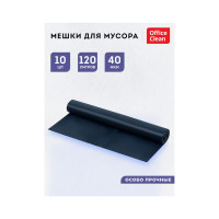 Мешки для мусора особо прочные (120 л; 70х110 см; 40 мкм; 10 шт.; ПВД; синие; в рулоне) OfficeClean 255795