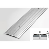 Порог прямой алюминиевый (60 мм, 1,35 м, порошковое покрытие, Серебро) ЛУКА УТ000005919