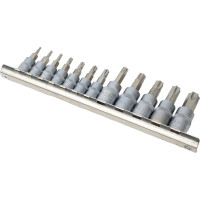 Набор головок-бит YATO TORX 1/4" Т8-Т30 3/8" Т40-Т55 12 предметов на металлической планке YT-04331 371404331 092 1