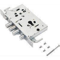 Врезной замок без ручек для металлических дверей Аллюр ЗВ1-08А-С без цилиндрового механизма 1558