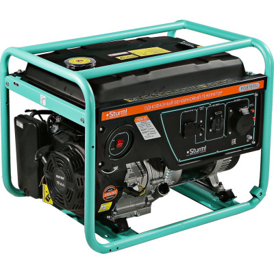 Бензогенератор Sturm 6500 ВА, AVR (Авто. Рег.Напр.), ручной старт, 73 кг, бак 25 л PG8765N