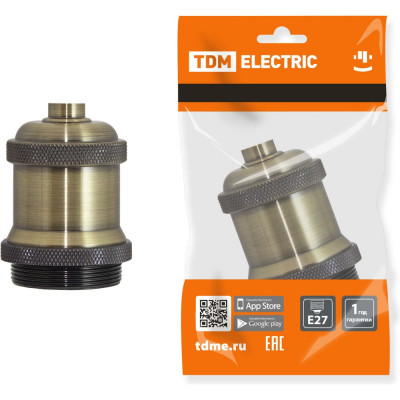 Подвесной патрон TDM ELECTRIC Е27, металлический "Лофт", бронза SQ0335-0048