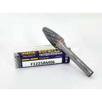 Борфреза гиперболическая со сферическим торцом (тип F; 12х25 мм; хвостовик 6 мм) KORNOR 362122506