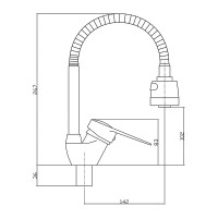 Смеситель для кухни СоюзКран гибкий излив, керамический картридж 40 мм., хром, цинк, SK01-F128 567-079