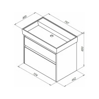 Раковина-столешница Aquanet Латина 75 00242338