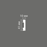 Молдинг гладкий Stenopol 41х10х2000 мм под покраску C7162