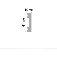 Молдинг гладкий Stenopol 41х10х2000 мм под покраску C7162