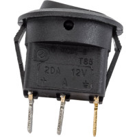 Круглая клавиша Nord-Yada 12V 20А черная с синей LED подсветкой (3контакта) ON-OFF (2шт в упаковке) 905477