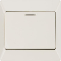Выключатель слоновая кость 1 клавишный с подсветкой TDM ELECTRIC 10А, серия "Ильмень" SQ1823-0103