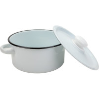 Эмалированная кастрюля Сибирские товары цилиндрическая, 2.0 л, светлая, с кнопкой ХП4565