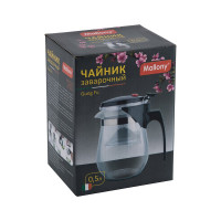 Заварочный чайник Mallony GUNG FU с кнопкой объем - 500 мл стеклянный 004532