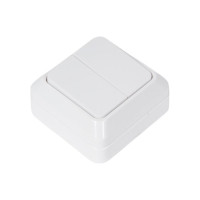 2-клавишный выключатель TANGO белый открытой проводки 10А, 250В 1007252