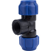 Компрессионный переходной тройник VALFEX ПНД, с внутренней резьбой, 32-1"-32 1210013210032