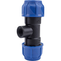 Компрессионный переходной тройник VALFEX ПНД, с внутренней резьбой, 40-3/4"-40 1210014003440