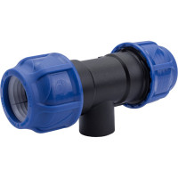 Компрессионный переходной тройник VALFEX ПНД, с внутренней резьбой, 40-3/4"-40 1210014003440