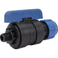 Шаровой кран VALFEX ПНД компрессионный цанга - наружная резьба, разборный 32x1/2" 1210012632012