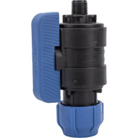 Шаровой кран VALFEX ПНД компрессионный цанга - наружная резьба, разборный 32x1/2" 1210012632012