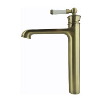 Смеситель для раковины OUTE с белой керамической ручкой, из латуни, бронза T10701Q-1