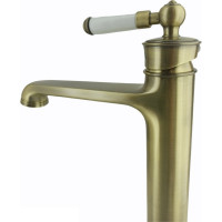 Смеситель для раковины OUTE с белой керамической ручкой, из латуни, бронза T10701Q-1