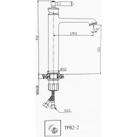 Смеситель для раковины OUTE с белой керамической ручкой, из латуни, бронза T10701Q-1