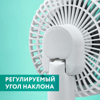 Настольный вентилятор с аккумулятором Timberk белый T-DF422