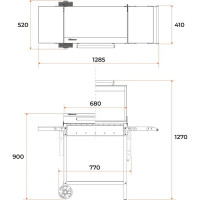 Мангал GRATAR передвижной с крышкой барбекю МАН 203