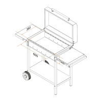 Мангал GRATAR передвижной с крышкой барбекю МАН 203