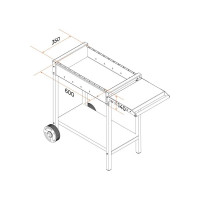Мангал передвижной с боковой полкой GRATAR МАН 202
