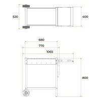 Мангал передвижной с боковой полкой GRATAR МАН 202