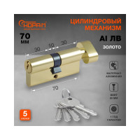 Цилиндровый механизм НОРА-М STD AL ЛВ-70 35-35 золото 15413