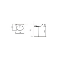 Умывальник Sanita Luxe Classic Luxe 645 мм, без крепления SL400101 WB.PD/Classic/65-C/WHT.G/S1