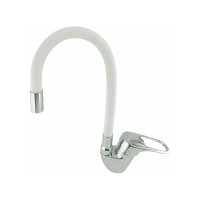 Смеситель для кухни Rainsberg с гибким силиконовым изливом, белый R3193F