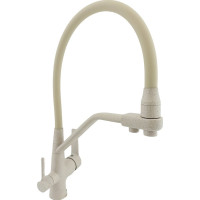 Смеситель для кухни Rainsberg бежевый, с силиконовым гибким изливом, латунь R603CK-311