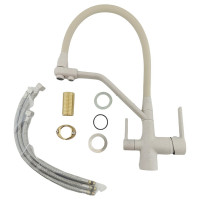 Смеситель для кухни Rainsberg бежевый, с силиконовым гибким изливом, латунь R603CK-311