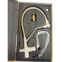 Смеситель для кухни Rainsberg бежевый, с силиконовым гибким изливом, латунь R603CK-311