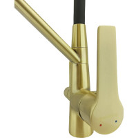 Смеситель для кухни Rainsberg бронза, с силиконовым гибким черным изливом, латунь R603CQ