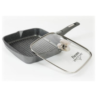 Квадратная сковорода-гриль Мечта АП Гранит 26х26 см, со съемной ручкойи стеклянной крышкой с066701