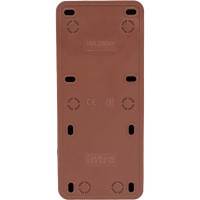 Розетка Intro Quadro 2-205-10 без заземления трехместная 3x2P, 16А-250В, IP20, открытая установка, венге, Б0053815